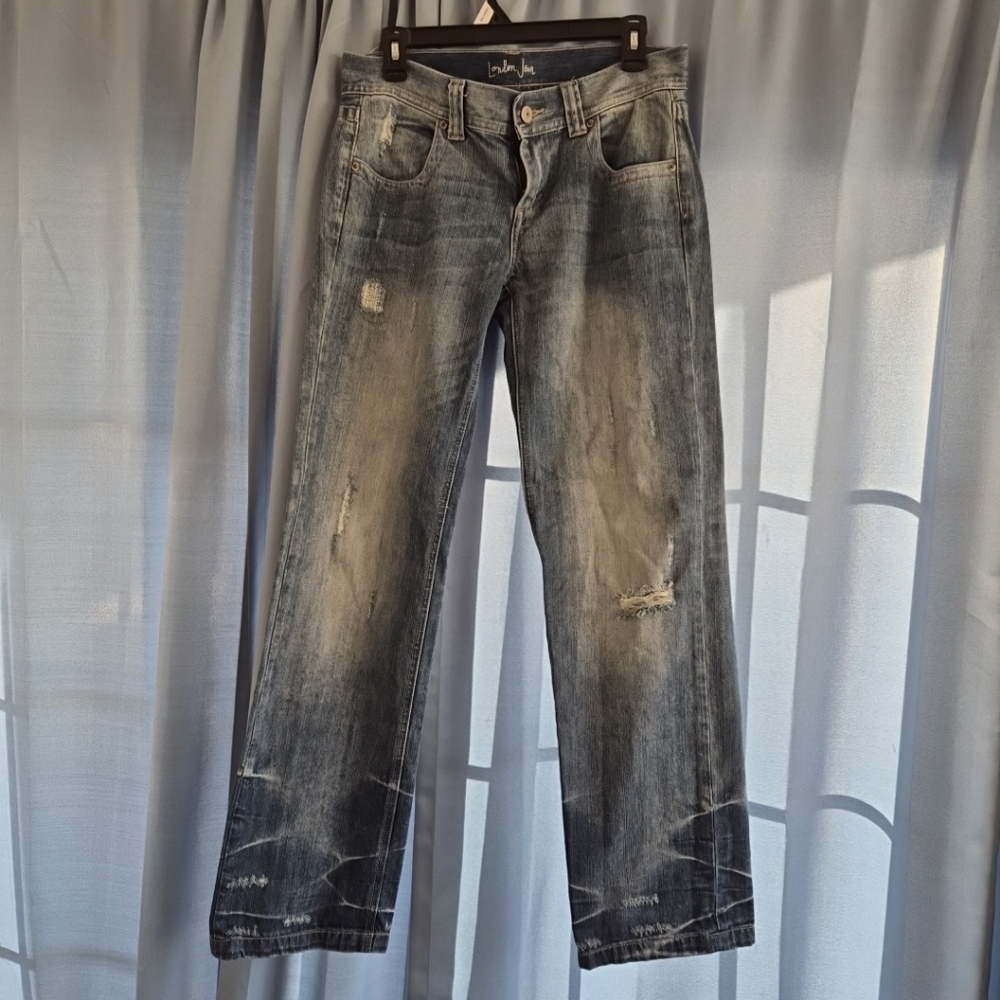 Vintage Victoria's Secret London Jean Distressed Straight Leg Denim Sz 4 Y2K 90s